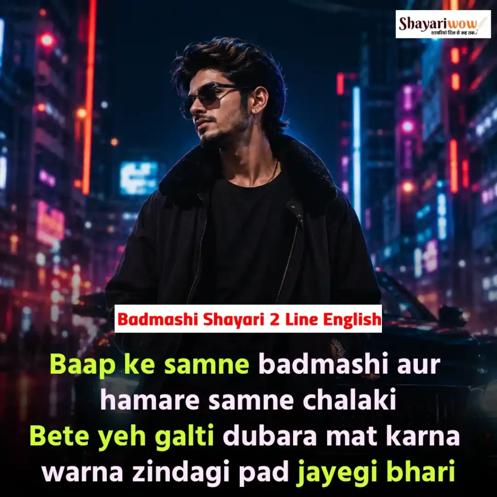 Badmashi Shayari 2 Line English
