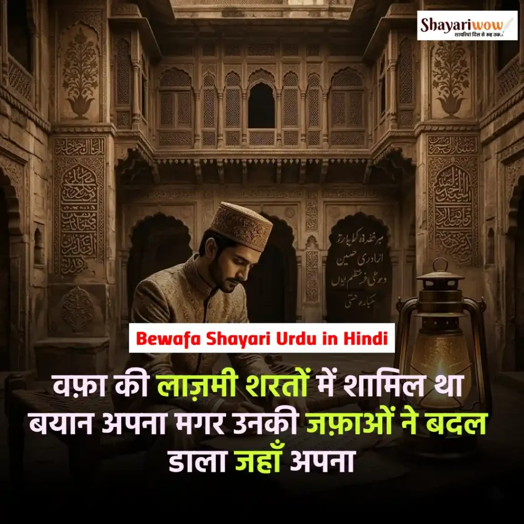 Bewafa Shayari Urdu in Hindi