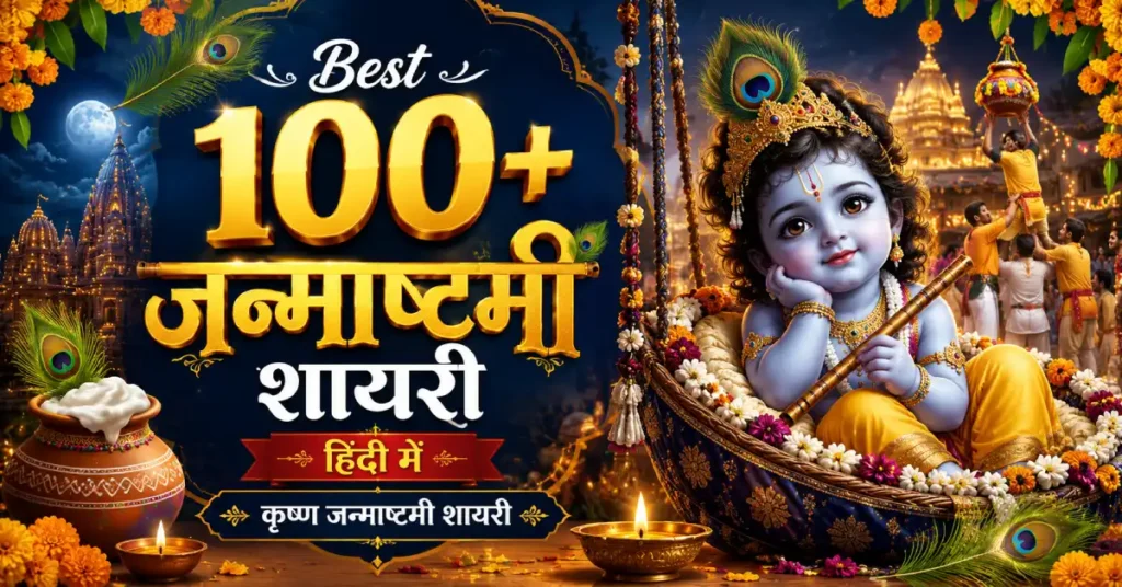 Best 100+ Janmashtami Shayari in Hindi | कृष्ण जन्माष्टमी शायरी